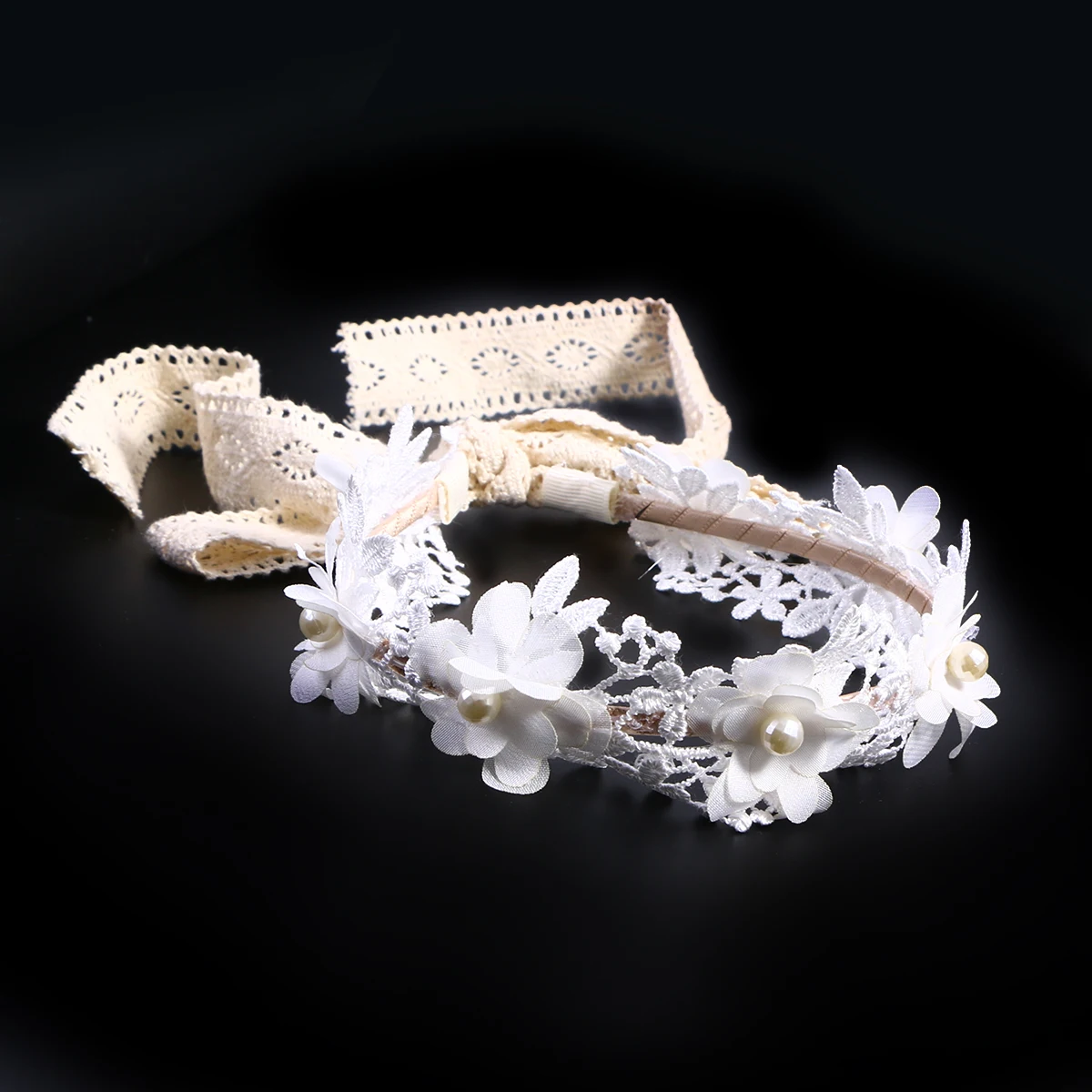 

Flower Headband Hair Accessories Wedding Child White Adjustable Smooth Texture Birthday Party Favor Hair Tools