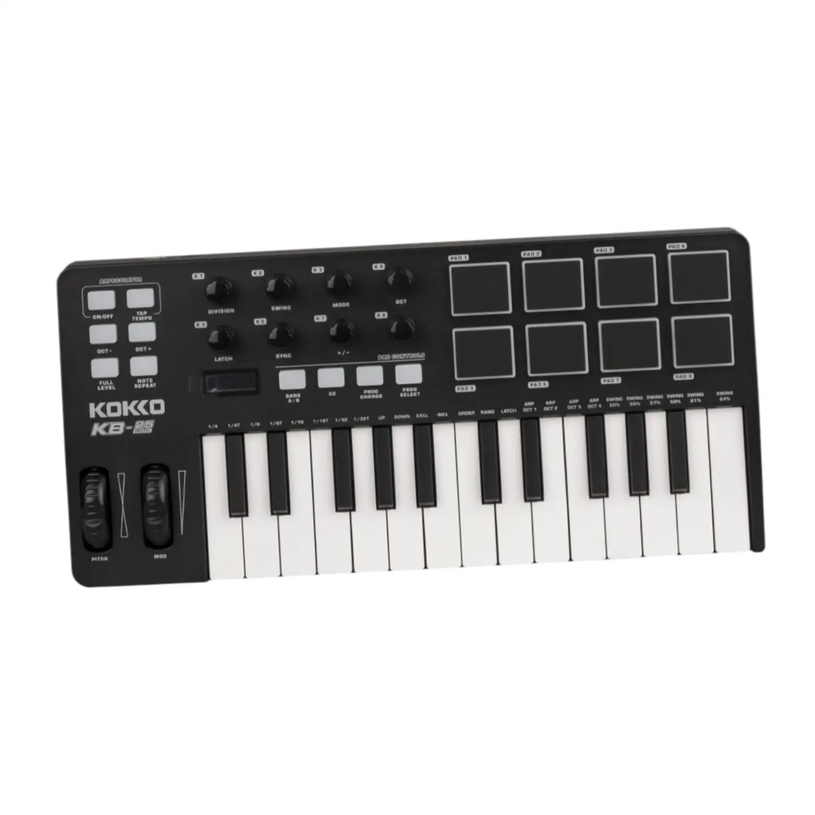 

MIDI Keyboard Controller Compact Music Production Keyboard with 8 Drum Pads