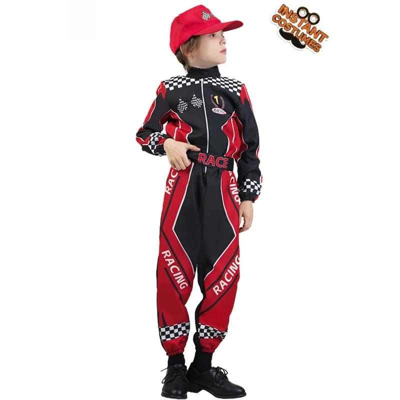 Costume de conducteur de course pour enfants, tenue de spectacle sur scène, vêtements de pilote de course d'halloween, nouvelle collection d'automne