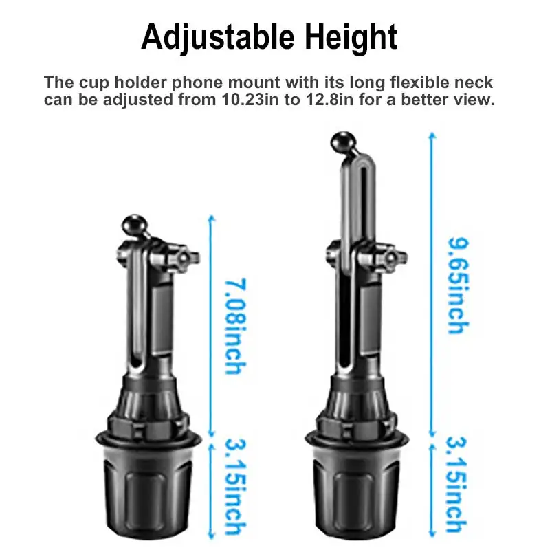 تحديث نسخة طويلة سيارة كأس الماء حامل حامل الهاتف المحمول جبل مهد كأس السيارة المحمول حامل هاتف قابل للتعديل معقوفة الدعم