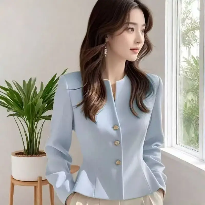 

Women Blazer 2025New Autumn Long Sleeves Casual Office Ladies Blazers Famale Jackets All-match Suit Basic Coat Outerwear
