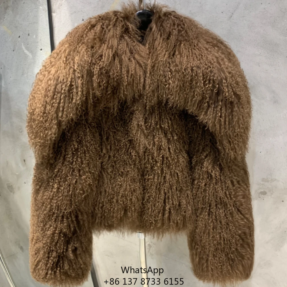 

Высококачественная шуба из натурального кудрявого меха, пушистая женская шуба из овчины, шуба из верблюжьей овчины