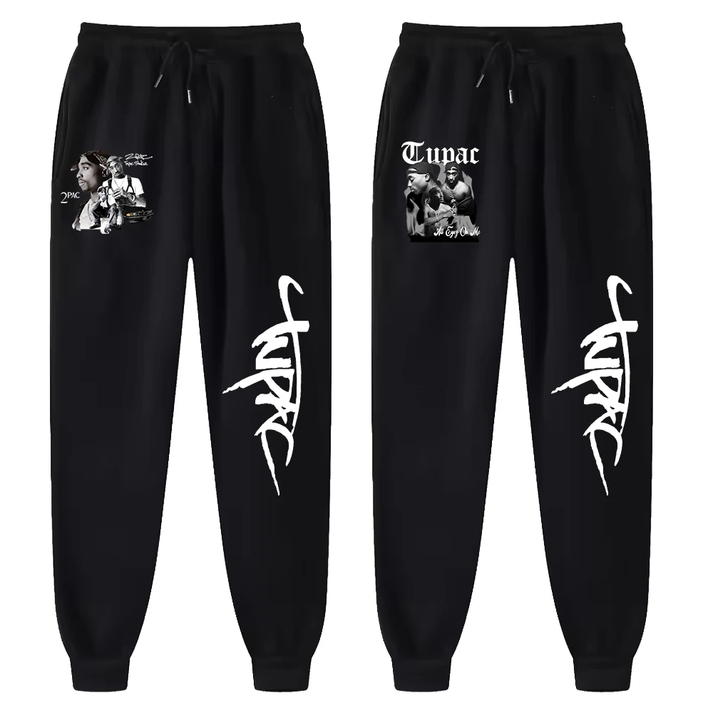 Tupac Shakur 2pac Printing Sweatpants Woman Casual Pocket Drawstring Pants Baggy Gym Jogger Tracksuit Sweat Trouser