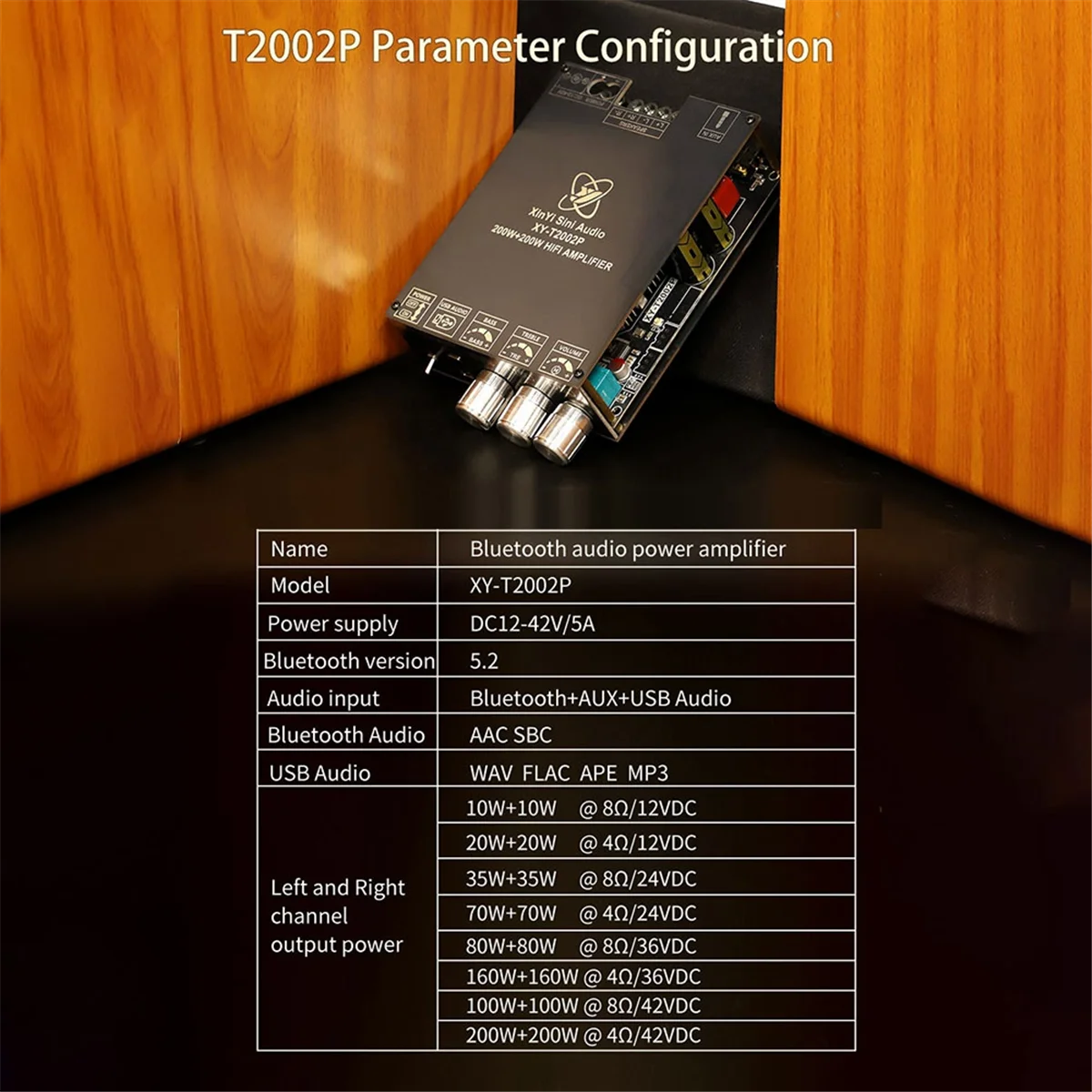 Retail! T2002 Upgraded Bluetootooth Audio Amplifier Board 200Wx2 High Power TPA3223 Sound Power Amplifier Module T2002