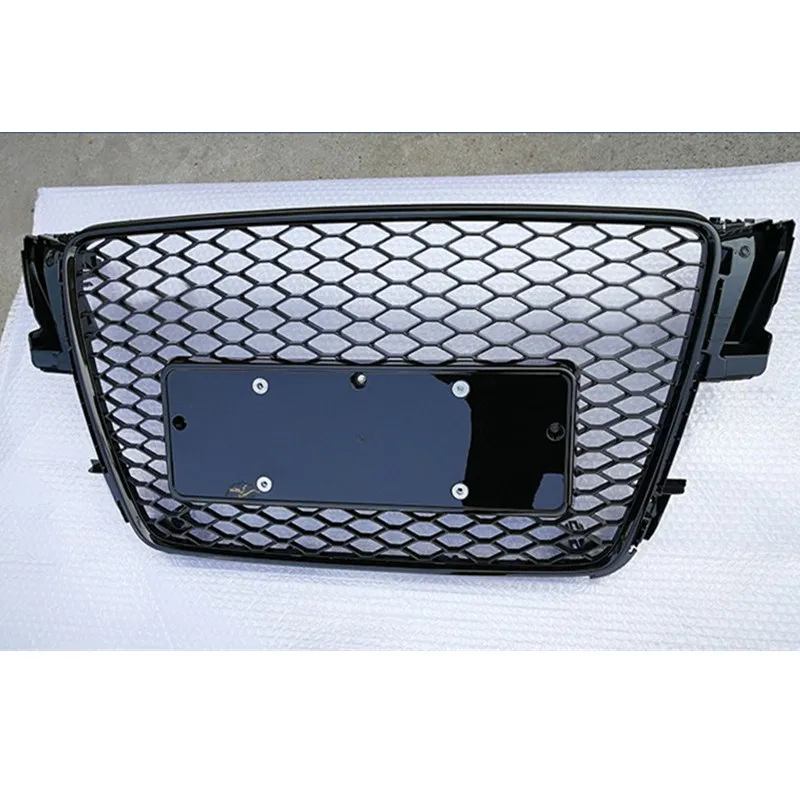 Black Honeycomb Front Grille For Audi A5 2008 2009 2010 2011 Upgrade RS5 Car Auto Bumper Hood Grills with Emblem