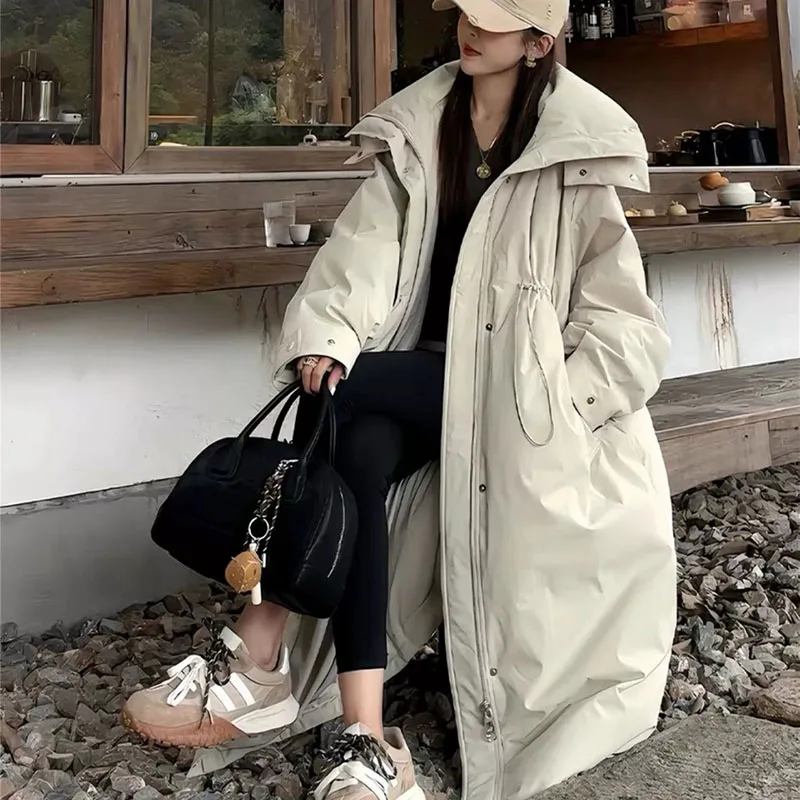 Roupas femininas Parker 2025 Novo inverno quente com capuz jaqueta feminina de alta qualidade pato branco para baixo jaqueta feminina H436