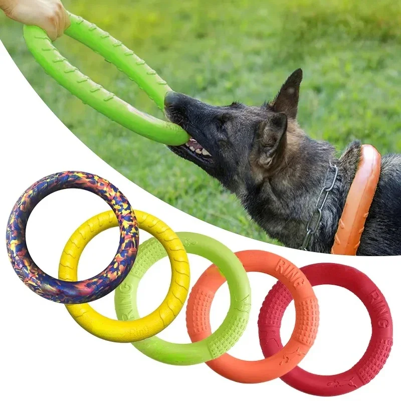 

Dog Toys Pet Flying Discs EVA Dog Training Ring Puller Resistant Toys For Dogs Floating Puppy Bite Ring Toy Interactive