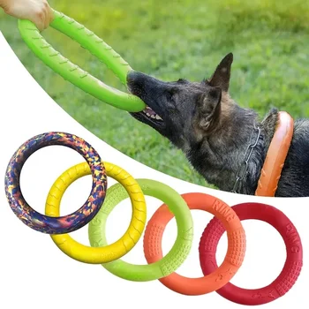 Discos voladores para perro, anillo de entrenamiento de EVA, resistente, flotante, interactivo 1