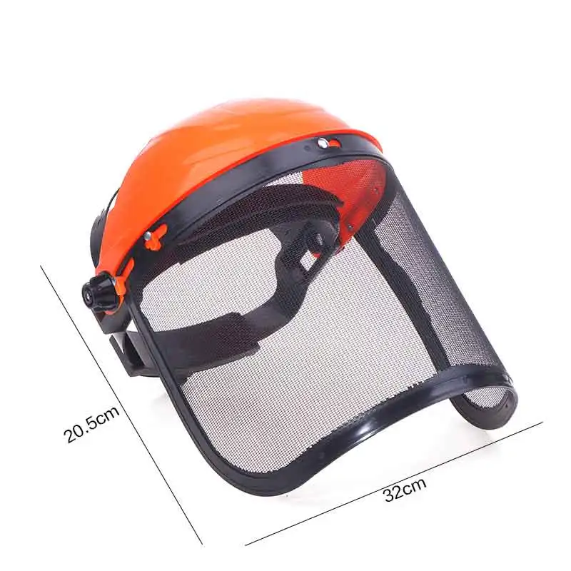 Garden Grass Trimmer Safety Helmet Hat with Full Face Mesh Protective Mask for Logging Brush Cutter Forestry Protection