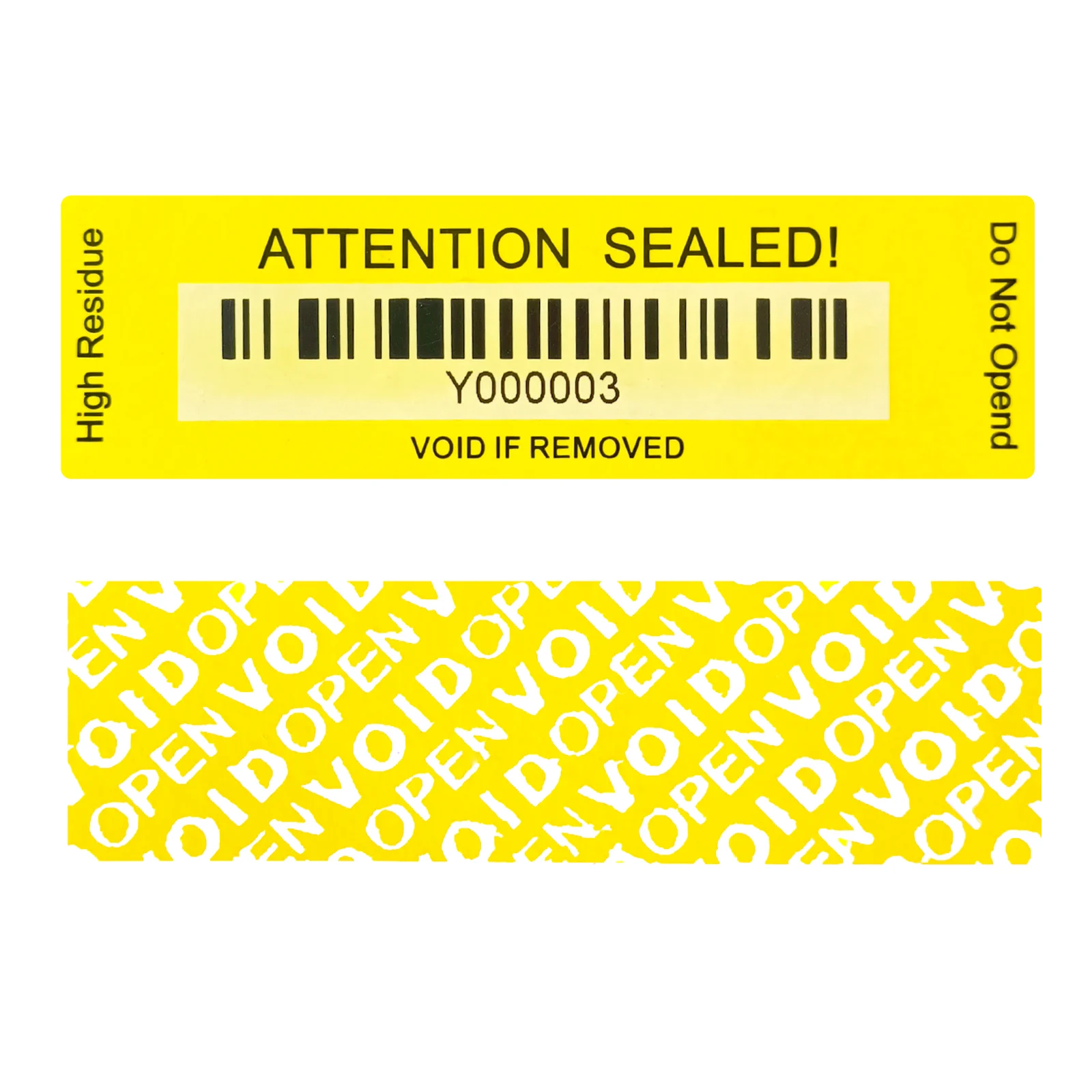 tamper evident labels 100 transferencia total garantia de seguranca void adesivos amarelo triple serial numbers seal sticker 85x25cm 01