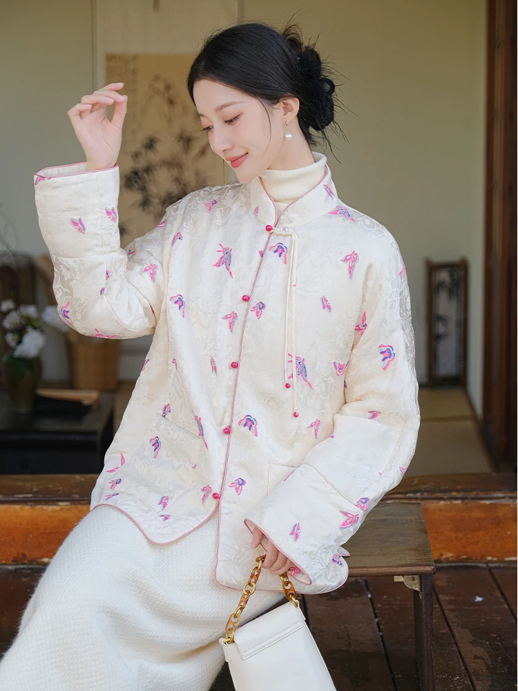 

Женский танский костюм Young Sle в китайском стиле, хлопковая одежда для чайной церемонии, традиционная одежда, осень-зима