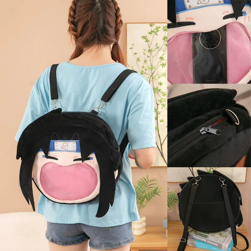 

Naruto Sasuke Backpack Kawaii Anime Women Large Capacity Transparent Shoulders Bag Fashion Travel Storage Pouch Kids Gifts