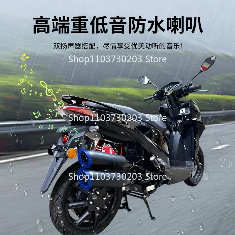 Motorcycle Simulated Sound Modified Car-mounted Subwoofer Flame Exhaust Pipe 12V with LED Bluetooth Speaker