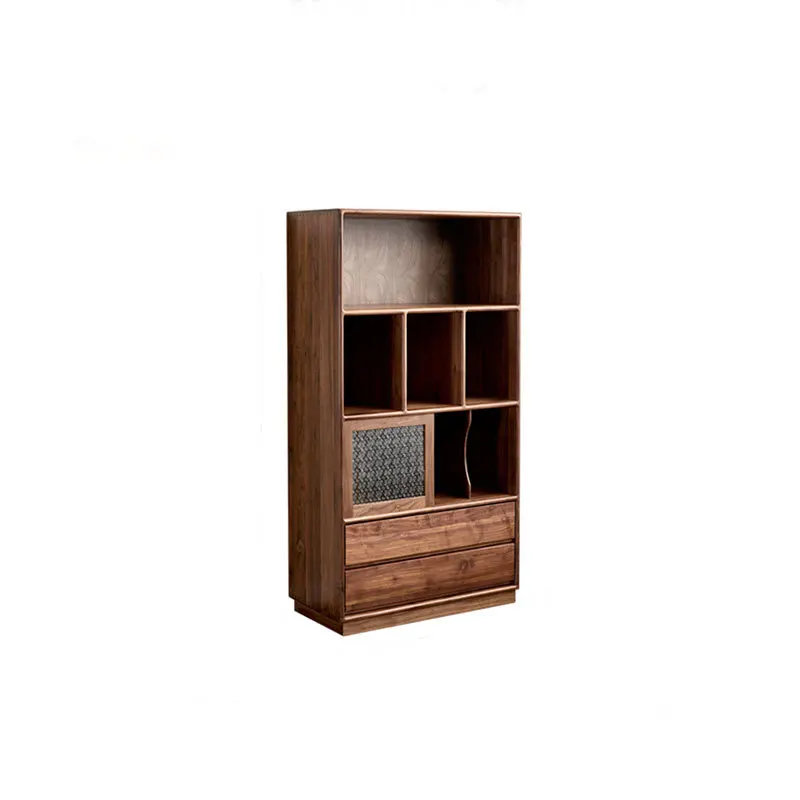 

Nordic solid wood book living room TV cabinet simple black walnut