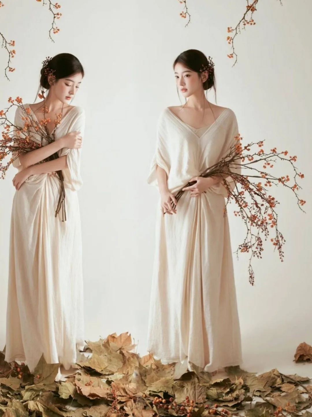 

Artistic Chinese Style Photography Costume for Studio Photoshoots Vintage Oil Painting Theme Zen Inspired Fashionable Women's...