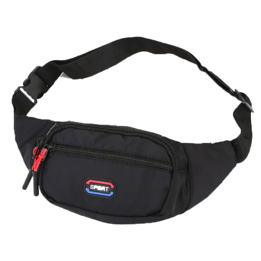 Bolsa de cintura esportiva à prova d'água, cintura ajustável, grande capacidade, nylon, multibolsos, bolsa de telefone esportiva para corrida