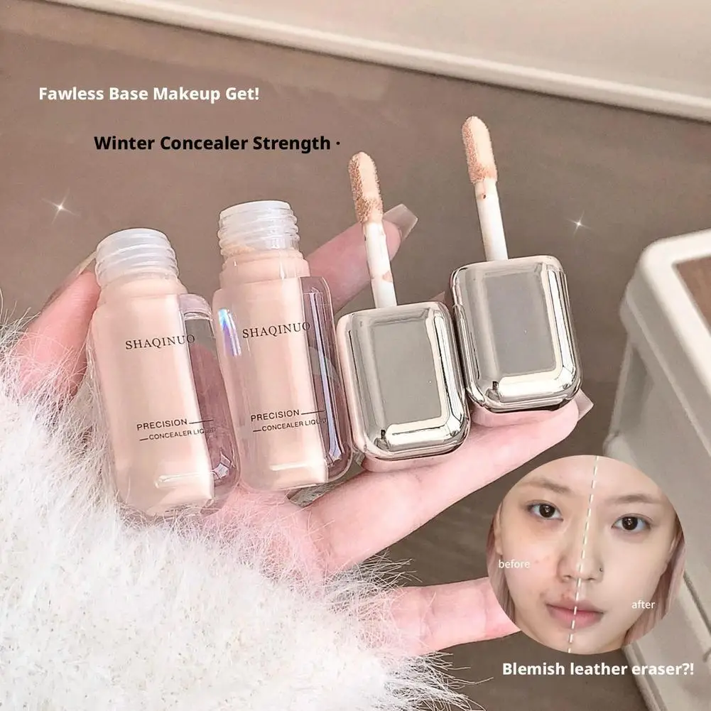 Marcas de acné, manchas, ojeras, corrector líquido de larga duración, corrector líquido de precisión de 3 colores, cosmético para mujer