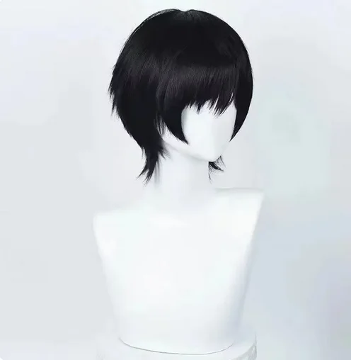 Anime Chainsaw Man Yoshida Hirofumi Cosplay Wig 35cm Short Black Heat Resistant Synthetic Hair Man Party Wigs