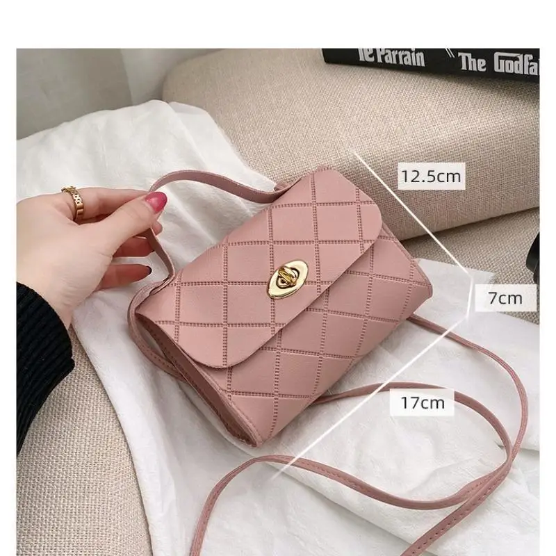 Korean Style Diamond Quilted Square Bag For Women Trendy Top Handle Bag 1PC