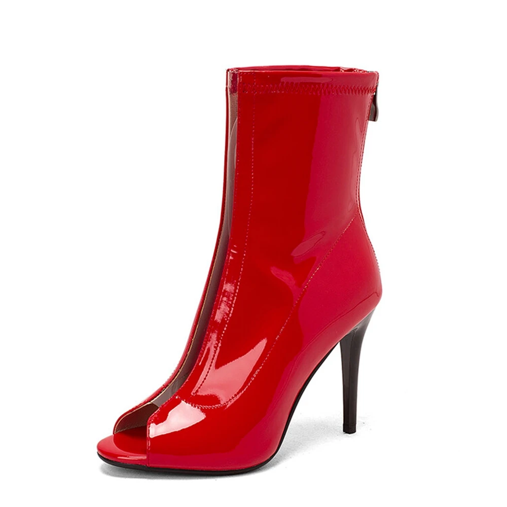 

Женские сандалии большого размера, новые пикантные модные летние крутые ботильоны на высоком каблуке с открытым носком и молнией, вечерние свадебные женские туфли 9676-2