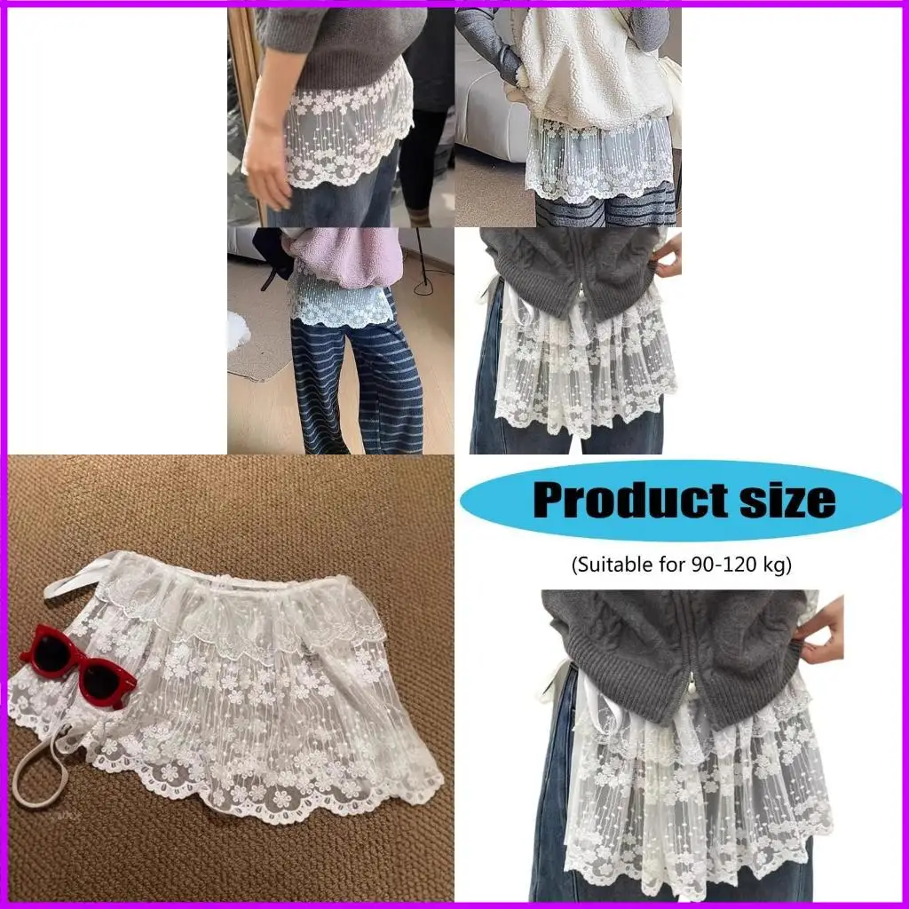 

Ruffle Lace Shirt Extender Underskirts Layering Half Slip Clothing Accessories