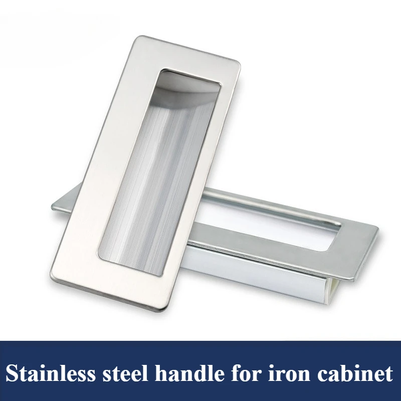 Stainless Steel Cabinet Handle for File Cabinet Drawer Metal Pull Embedded Hardware Accessories