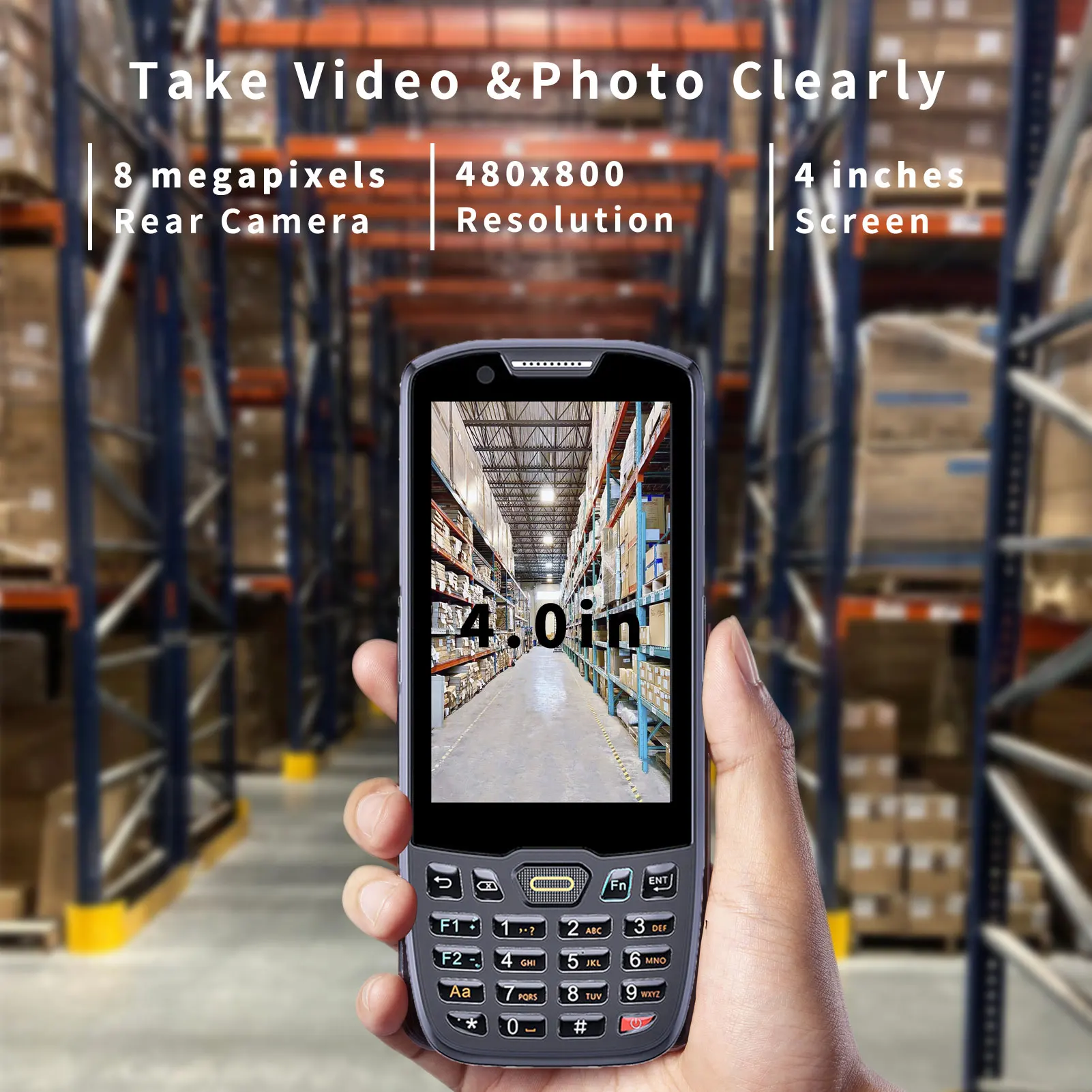 Barcode Scanner Handheld PDA Scanner POS Terminal Data Collector Inventory Machine 2D Barcode Scanner 4G WiFi BT 4 Inch Screen