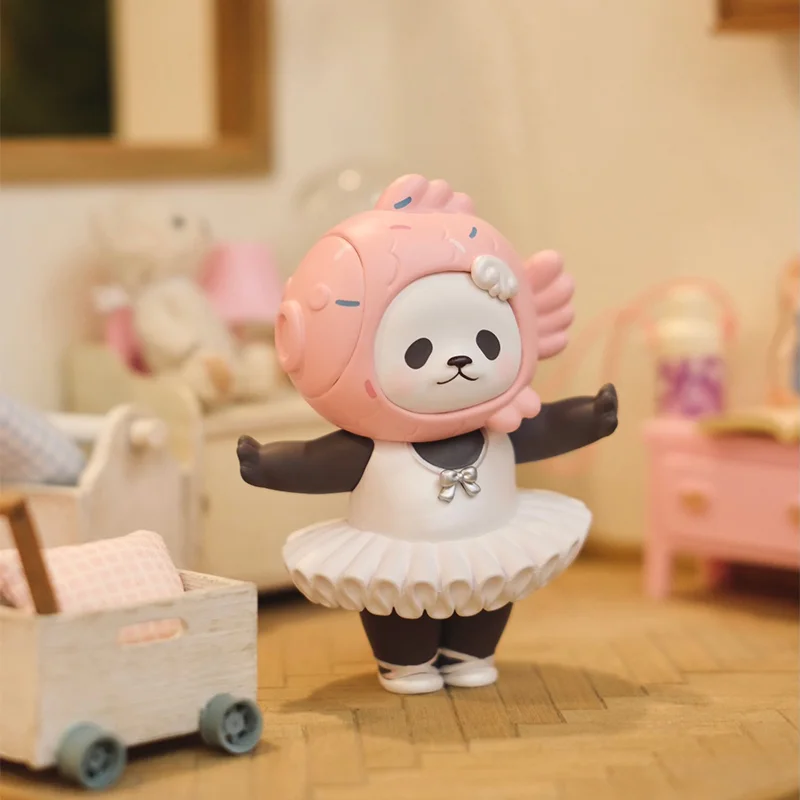 Desenhos animados anime figura modelo caixa de surpresa menina presentes de aniversário original mini panda taiyaki série caixa cega brinquedos kawaii