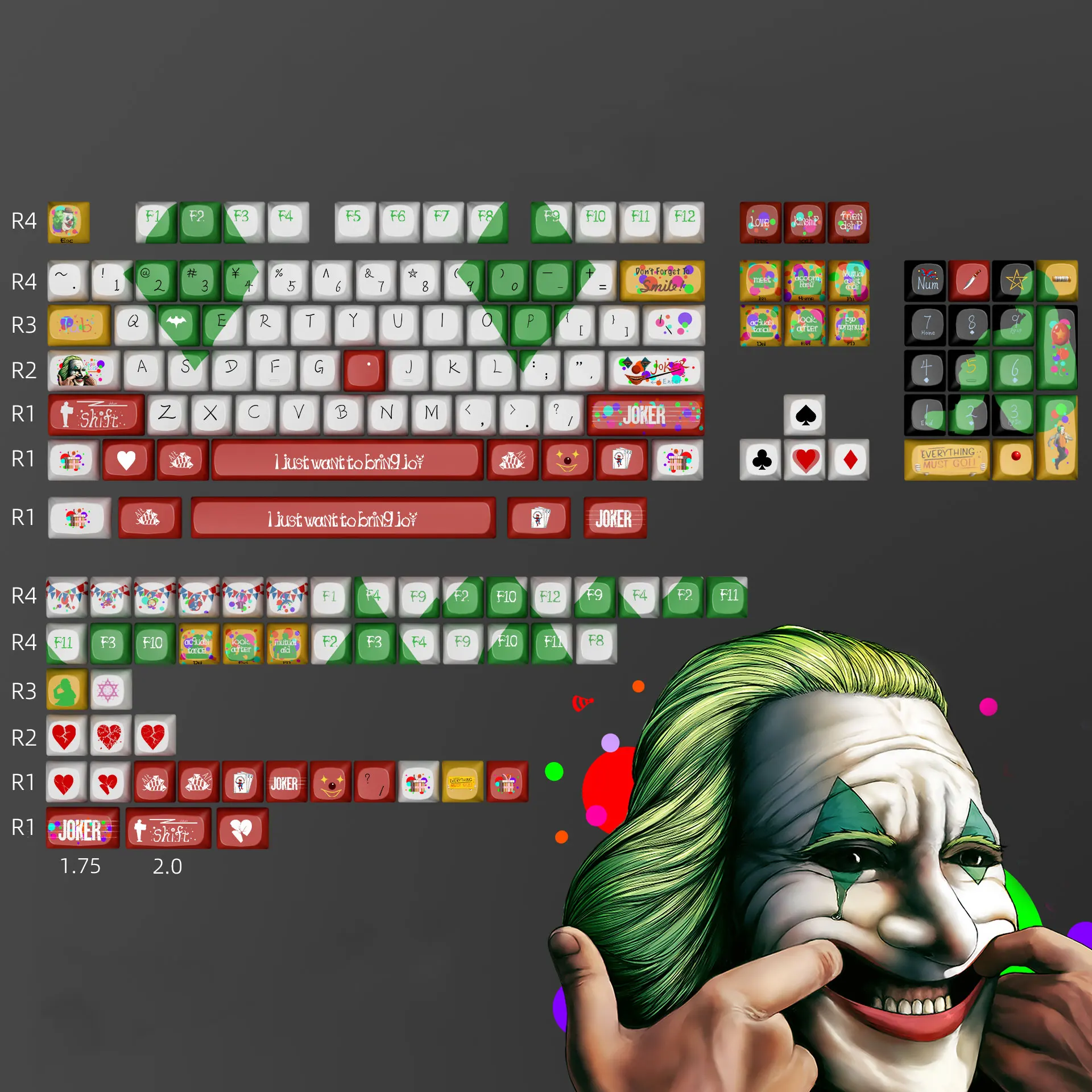 joker Personalized Keycaps · Mechanical Keyboard Keycaps Five-Sided Dye-Sublimation · PBT Material · Full-Size Universal Layout