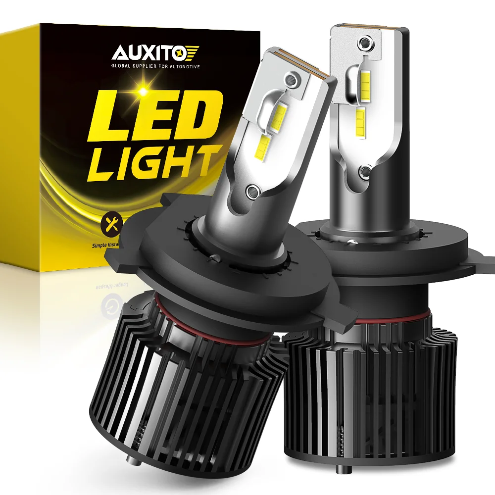 AUXITO 2Pcs H4 9003 HB2 LED Car Headlight Bulb High and Low Beam Turbo H4 LED Head Lamp for Toyota Yaris Hilux Honda Civic City