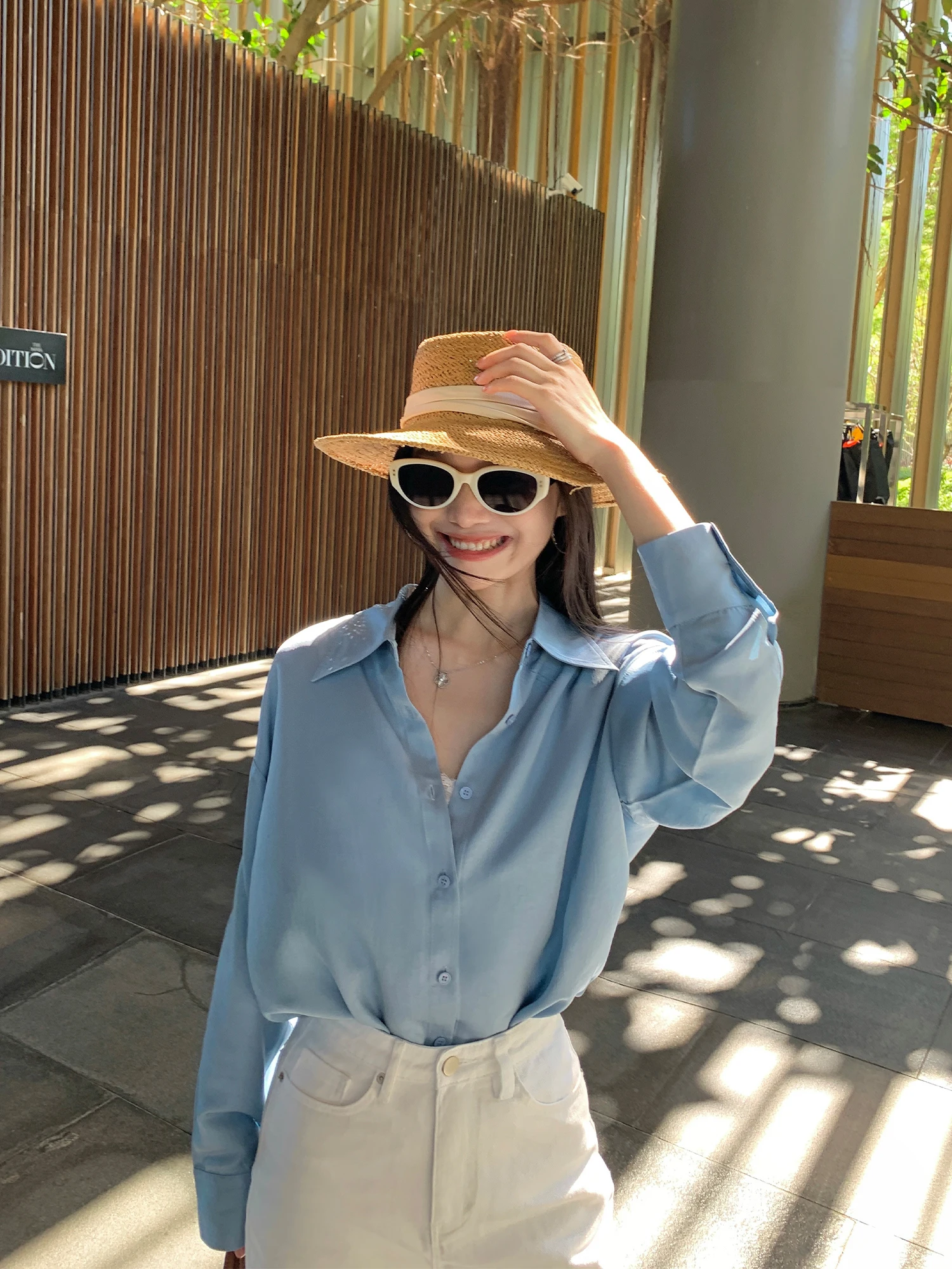 

Pusumede lectual Lady High-End Acetate irt Women's Simple Loose Commute Long Sve irt Casual Sle Loose Fit