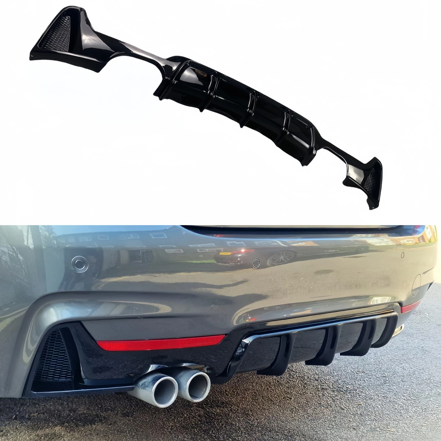 Gloss Black Performance Style Rear Bumper Diffuser For BMW 4 Series F32 F36 M Sport 420i 430i 420d 430d 2014-2020 Bodykit Tuning