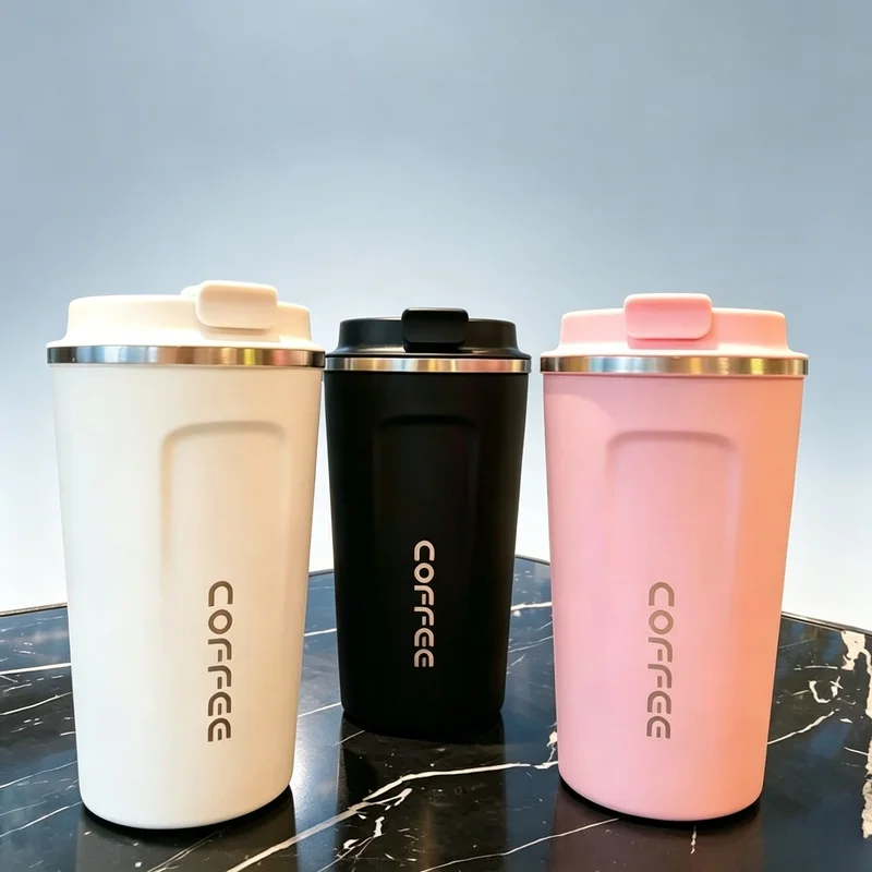 510ML Double Wall Stainless Steel Insulated Coffee Mug, Leakproof Portable Travel Thermos Cup for Coffee Tea Water
