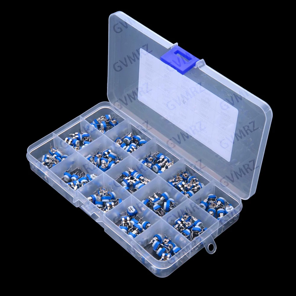15Values 100K 1M 200R 2K 20K 200K 2M  100R-1M 150PCS RM065 Variable Resistor KIT 100R 1K 10K 500R 5K 50K 500K 300K