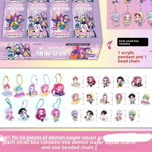 Imagen 2 del producto 24 Uds K-POP Demon Hunters caja de llavero misterioso, Huntr/x Rumi Mira Zoey dije de bolsa acrílica, caja ciega de Anime Netflix para Fans Colle