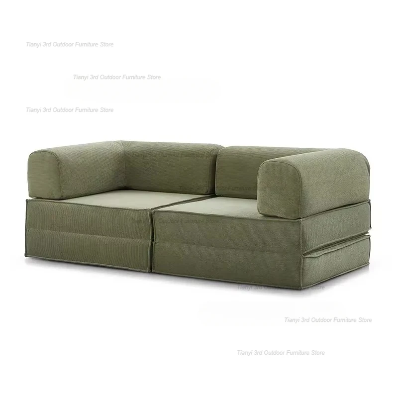 Vacuum Compression Corduroy Fabric Sofa Retro Living Room Modern Home Living Room Module Folding Dual Purpose Sofa Bed Furniture