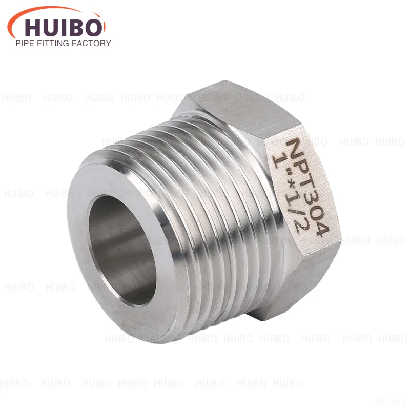 1pcs High Pressure Reducing Bushing NPT PT Thread Pipe Fitting 1/8 1/4 3/8 1/2 3/4 1 1-1/4 Adapter 304 Stainless Steel Connector