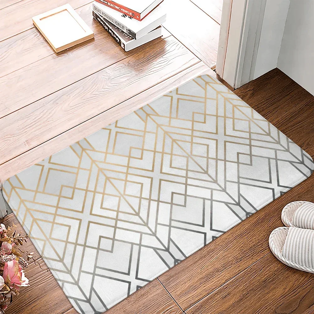 The golden grain Geometric Pattern Kitchen Entrance Door Mat Carpet Rubber Colorful Indoor Floor Mats Non-Anti-Slip Rug