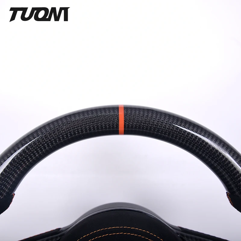 Customization For Audi R8 TT RS3 S3 Carbon Fiber Black Suede Leather Steering Wheel