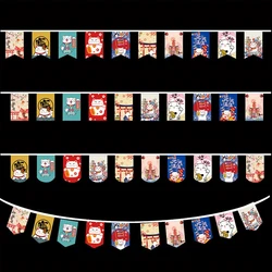 Japanese Style Lucky Cat Hanging String Flag Sushi Restaurant Bunting Banners Izakaya House Birthday Party Wedding Decoration