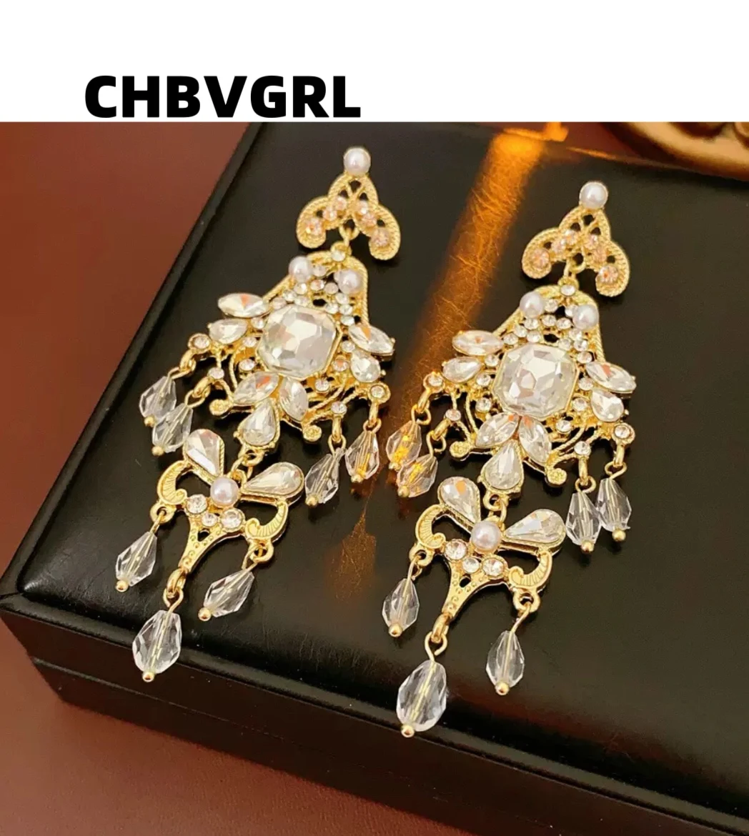 

Hot-selling flower fringe luxurious earrings retro court style fashion high-end sense earring temperament accessories