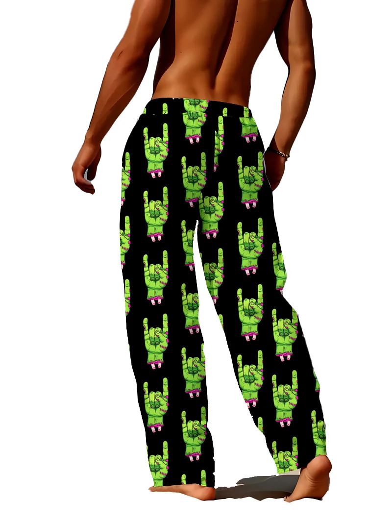 

Street trend 3D digital printed gesture pattern men's pants, men's casual pants are loose and comfortable without fading.