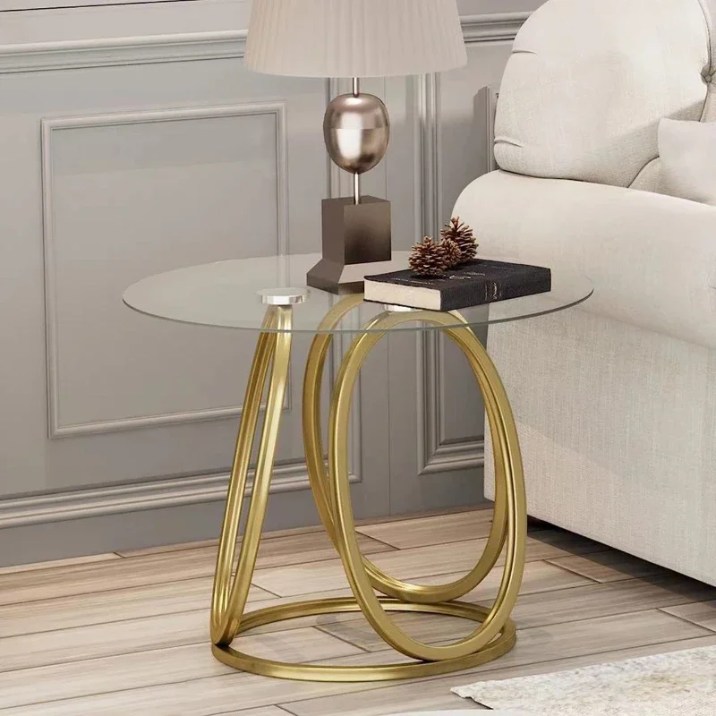 Luxury Coffee Table Glass Mobile Round Small Elegant Living Room Center Table Designer Stolik Kawowy Home Furniture MQ50CJ