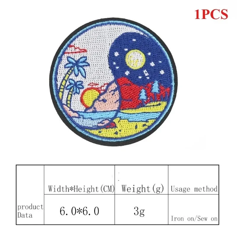 Factory Direct Sales Chinese Style Tai Chi Gossip Yin and Yang Embroidery Cloth Sticker Adhesive DIY Clothing Accessories Spot