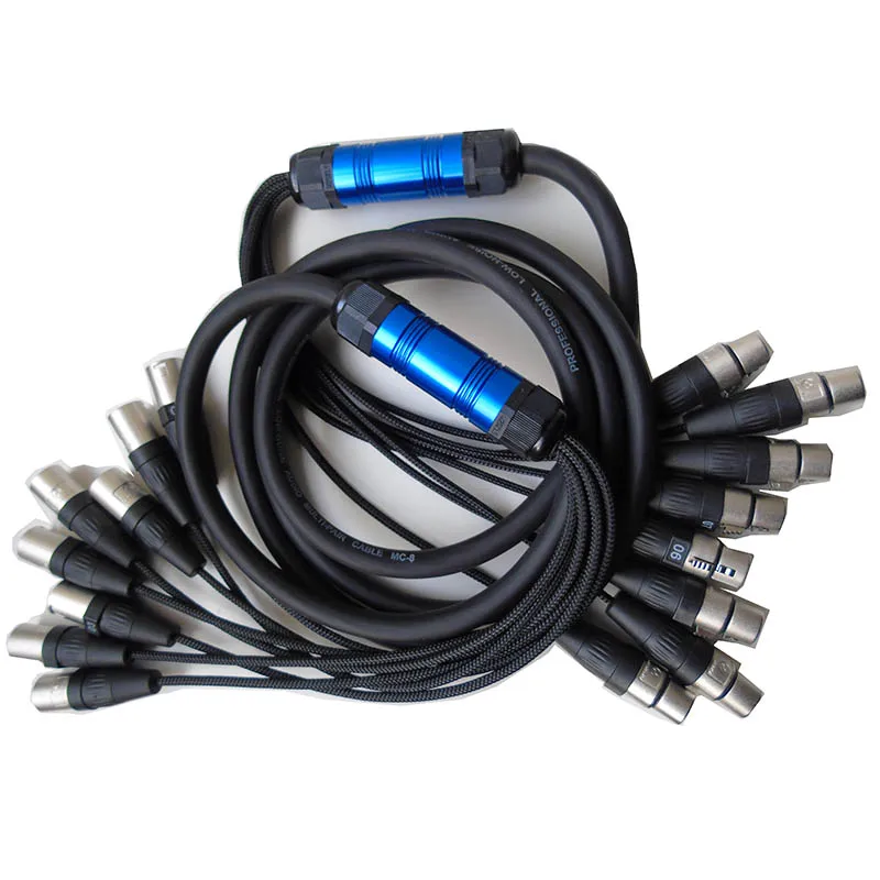 

Snake Cable 2 4 6 8 channel XLR Cable 3 Pin Male To Female Multi-Media Professional Audio Extension Stage Extension Cord with 3m