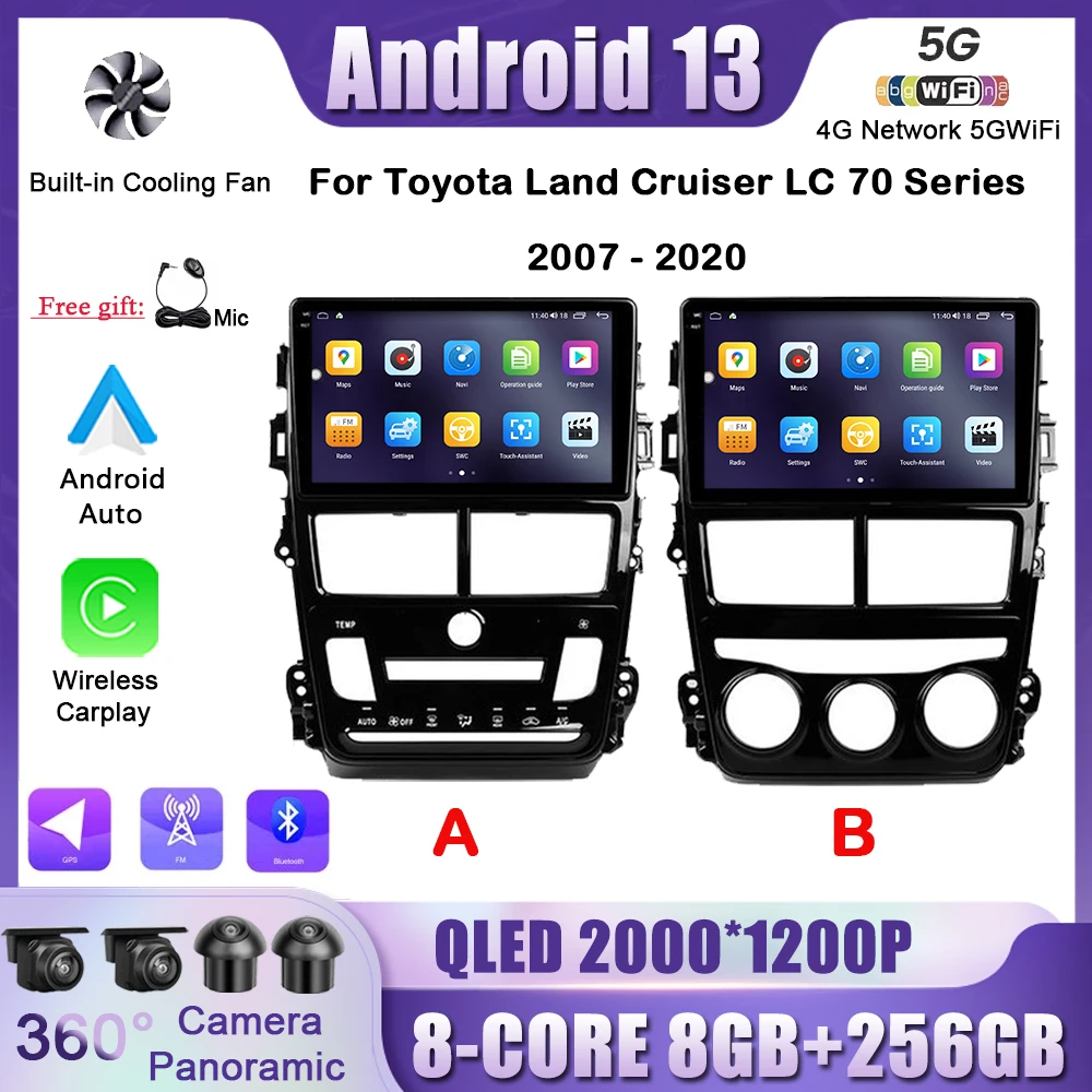 

Auto Radio Android 13 For Toyota Yaris Vios 2017 - 2020 Car Multimedia GPS Video Navigation Carplay Wireless Monitor DVD No 2din