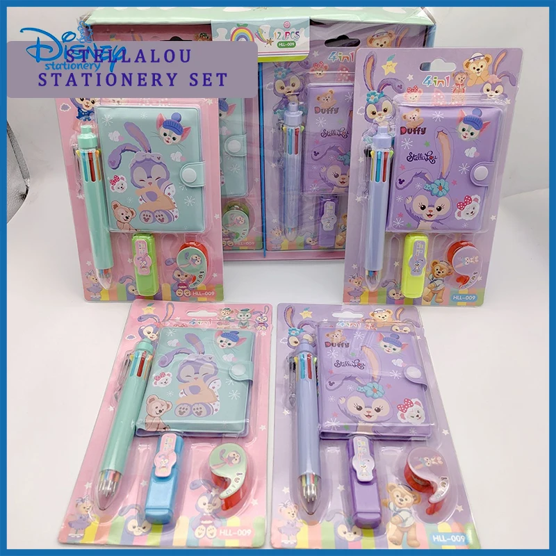 Disney Cute Cartoon Ballpoint Pen Multi-color Stellalou Student Stationery Writing Pen Hand Ledger Pen Tape Color Set Gifts