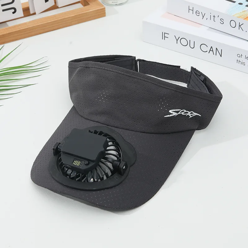 Cappello da sole a tesa larga con ventilatore incorporato Cappello estivo con visiera in paglia da esterno con ventilatore solare per campeggio, pesca, escursionismo 2025
