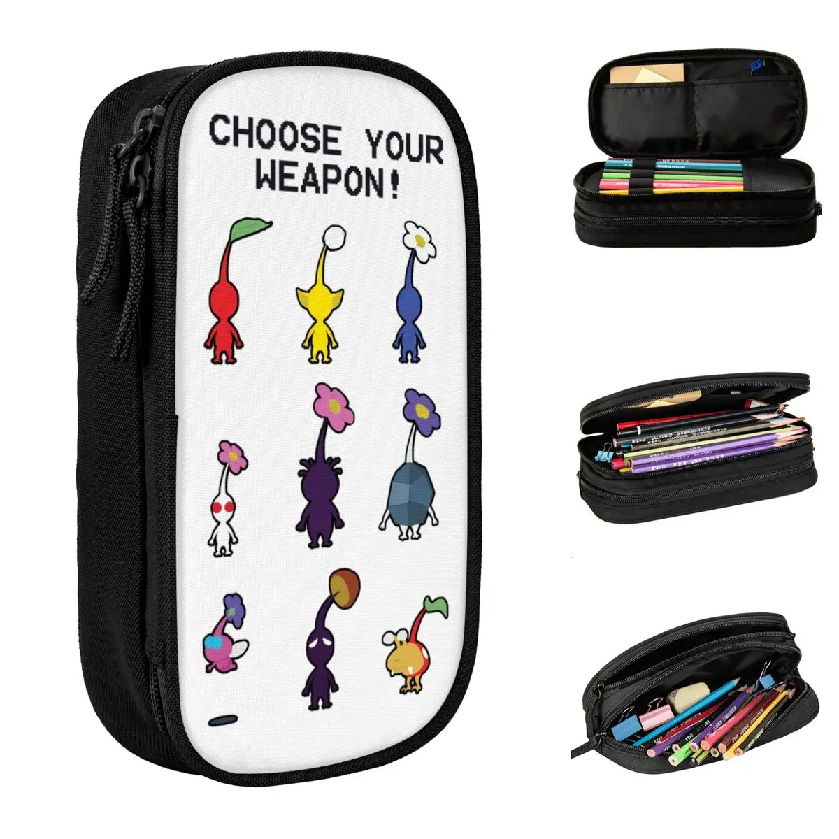 Fashion Cute Pikmin Cartoon Pencil Case Pencil Box Pen Box for Student Big Capacity Pencil Bags Students School Gifts Stationery