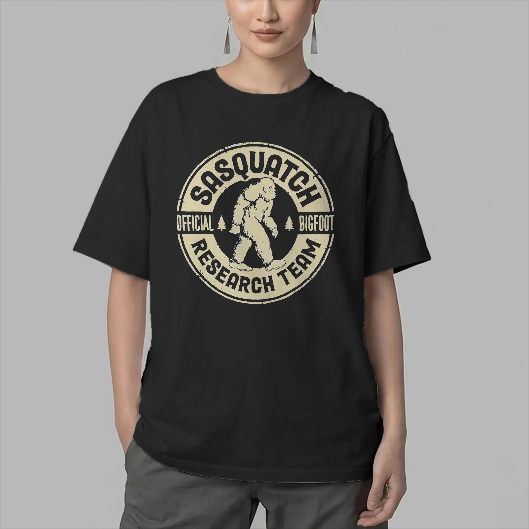 Men Bigfoot Research Team T Shirt Sasquatch 100% Cotton Tops Awesome Short Sleeve Round Neck Tee Shirt Summer T-Shirts